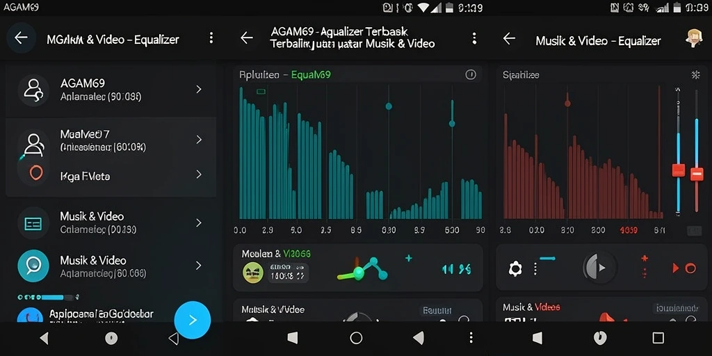 Tampilan antarmuka AGAM69 saat mengatur fungsi Equalizer.