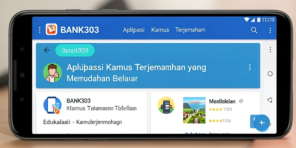 Tampilan antarmuka BANK303 yang user-friendly dan fitur penerjemahan.