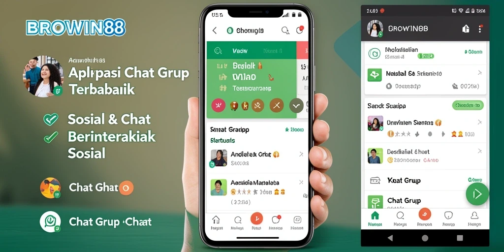 Tampilan antarmuka utama BROWIN88 yang intuitif dalam chatting grup.