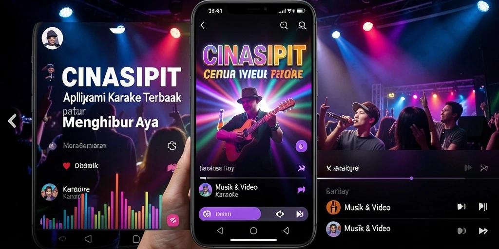 Tampilan antarmuka intuitif aplikasi CINASIPIT untuk karaoke.