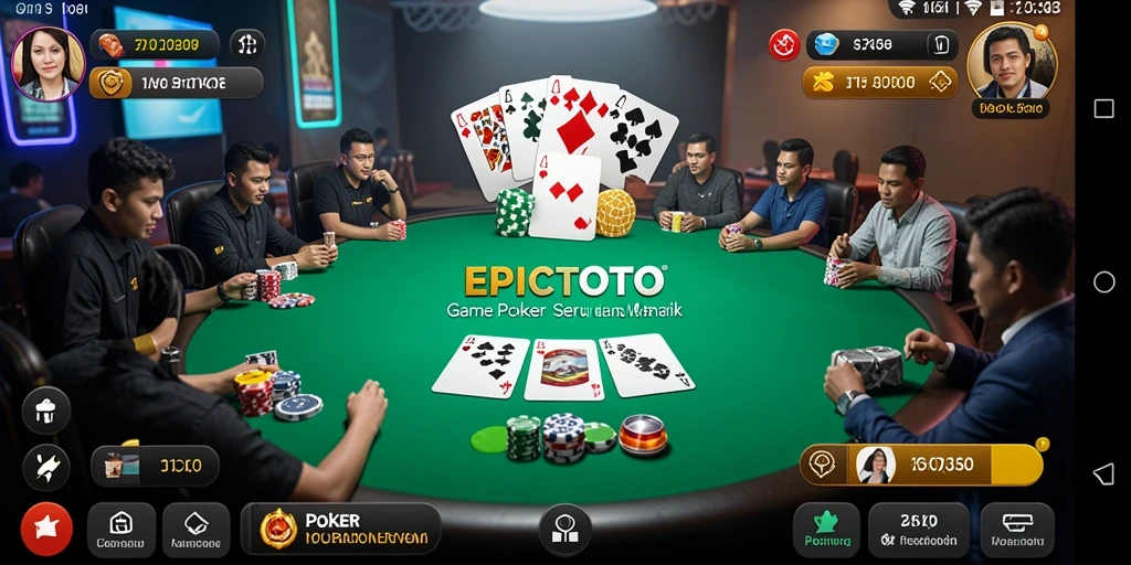 Tampilan antarmuka poker yang menarik dan interaktif di EPICTOTO.