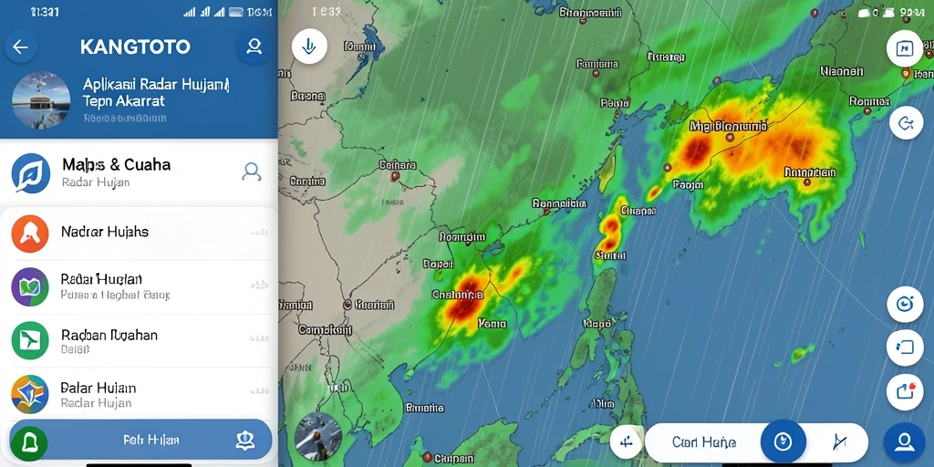 Antarmuka KANGTOTO menampilkan informasi radar hujan dengan jelas dan informatif.