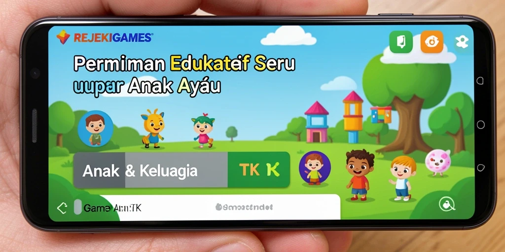 Tampilan antarmuka REJEKIGAMES yang interaktif dan menarik untuk anak.
