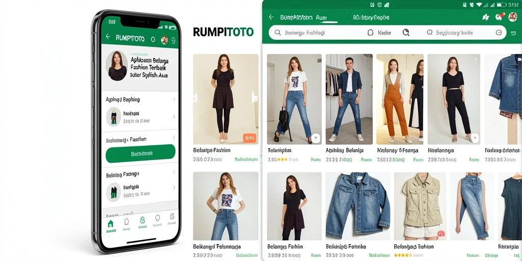 Antarmuka modern RUMPITOTO menampilkan koleksi fashion terkini.