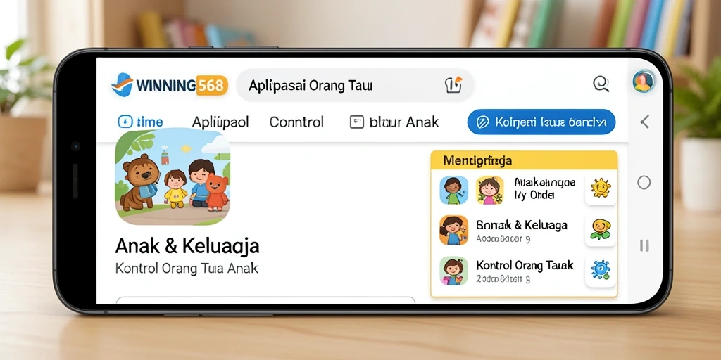 Antarmuka aplikasi WINNING568 untuk kontrol orang tua yang mudah digunakan.